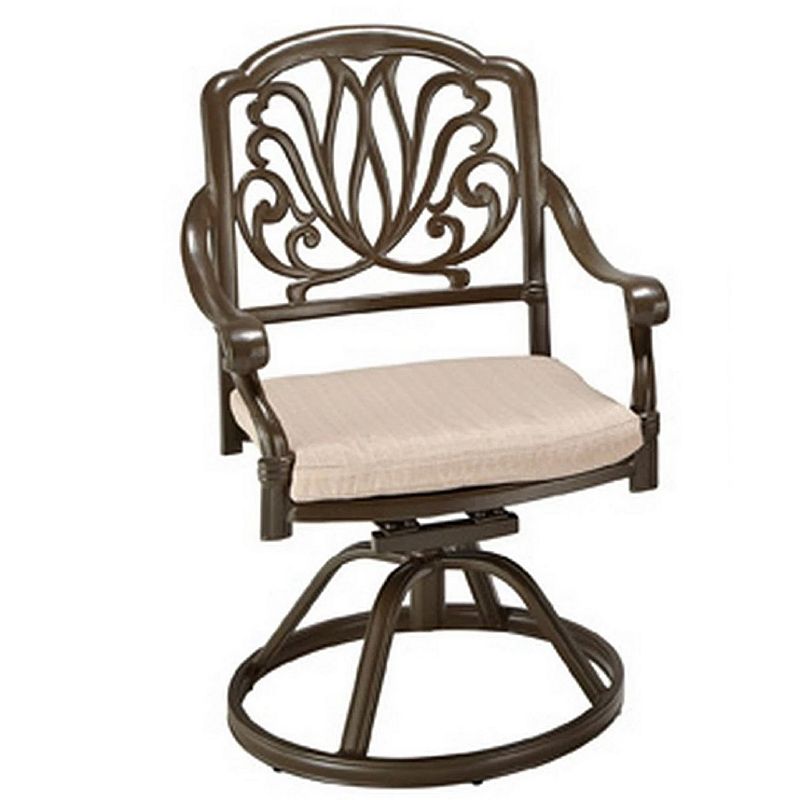 homestyles Rustproof Swivel Patio Chair, Beig/Green