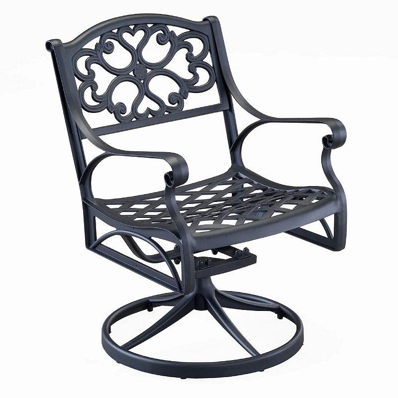 homestyles Swivel Traditional Patio Chair, Black