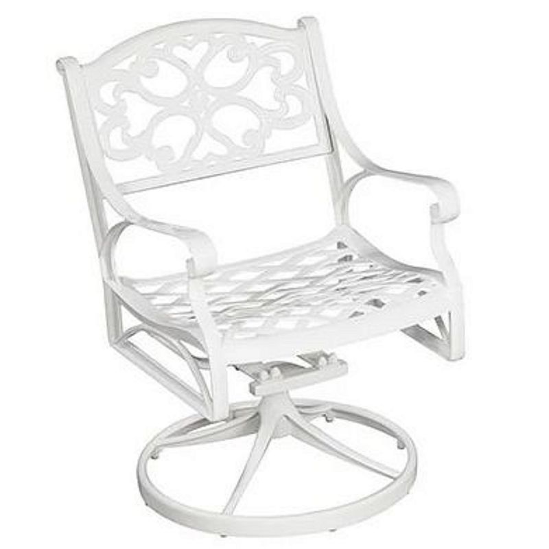 homestyles Swivel Traditional Patio Chair, White