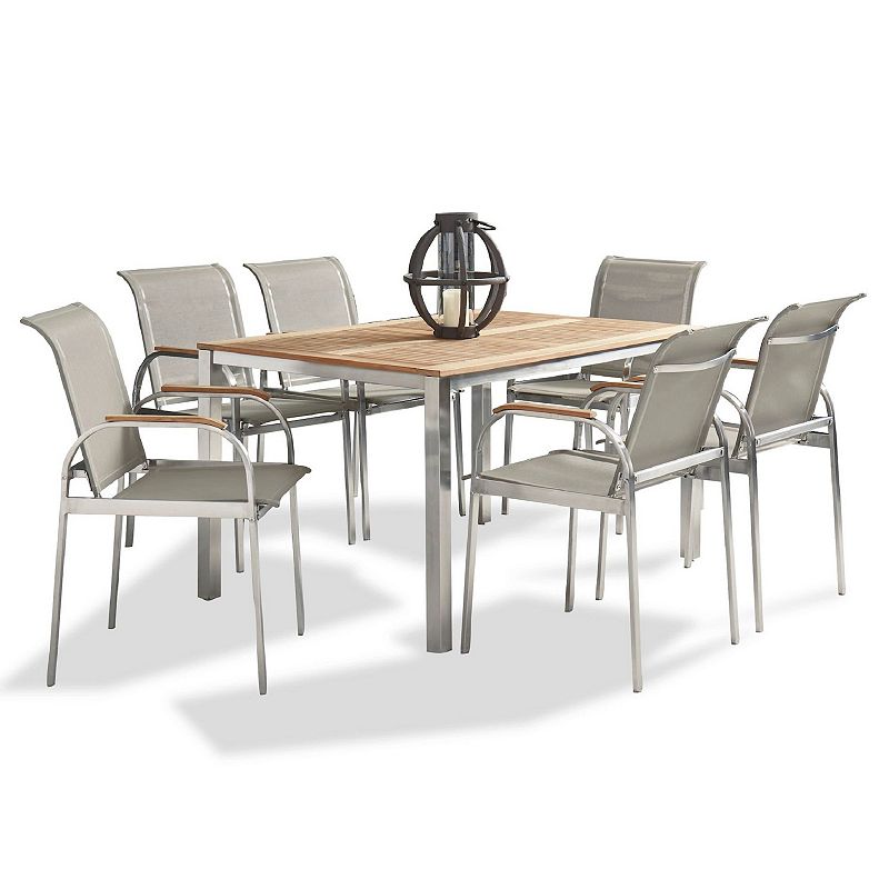 homestyles Modern Patio Table & Chair 7-piece Set, Grey