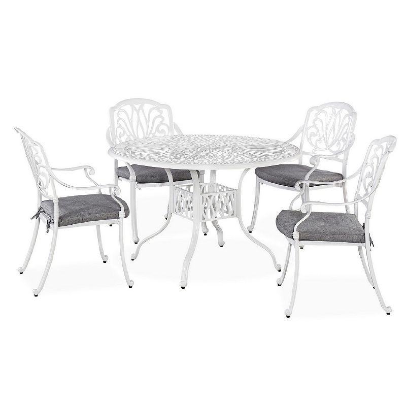 homestyles Patio Dining Table & Chair 5-piece Set, White