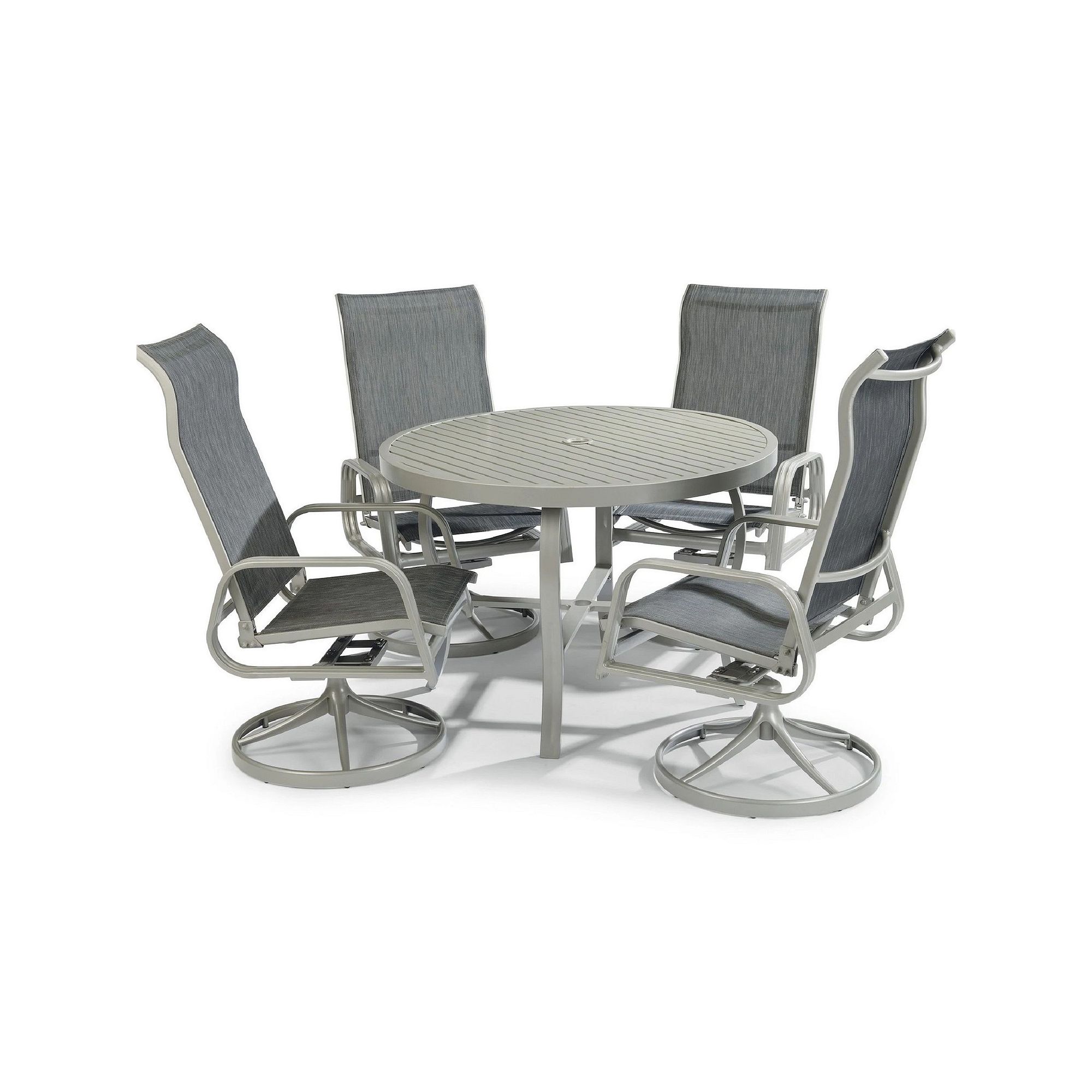 homestyles Patio Dining Table & Contoured Sling Chairs 5-piece Set, Gray