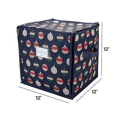 Laura Ashley Nutcracker Print Design 64 Count Stackable Christmas Ornament Storage Box