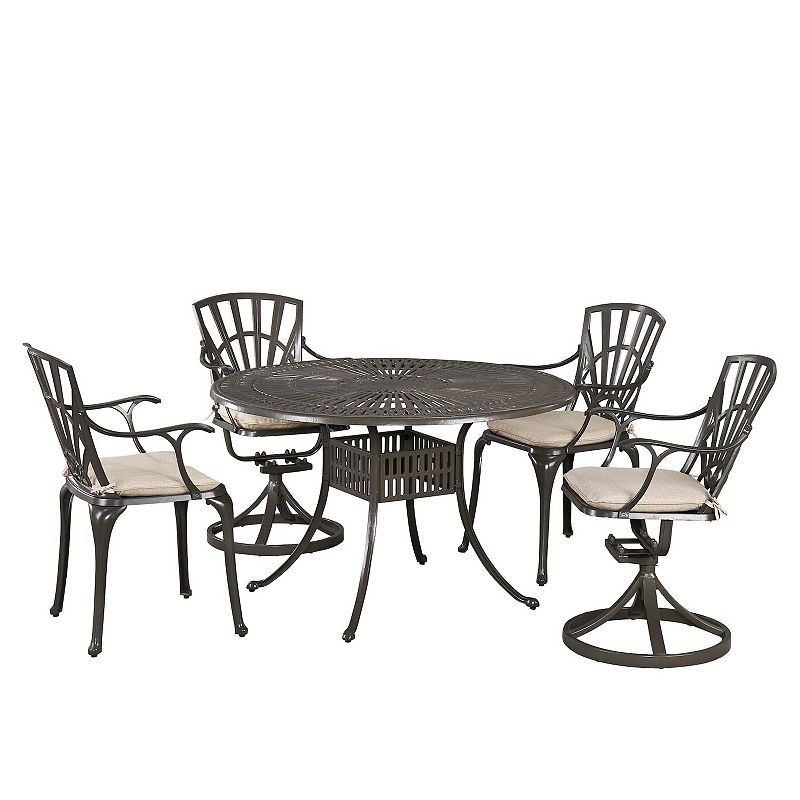 homestyles Dining Table & Chairs Patio 5-piece Set, Beig/Green