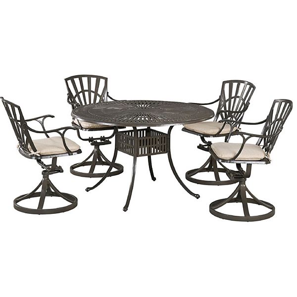 homestyles Patio Dining Table and Swivel Chair 5piece Set