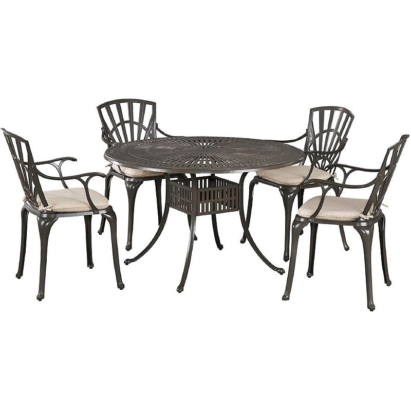 homestyles Weather Resistant Dining Table & Chair 5-piece Set, Beig/Green