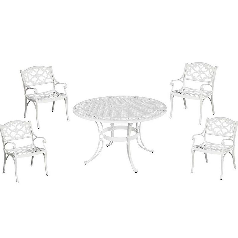 homestyles Dining Table & Chair Patio 5-piece Set, White
