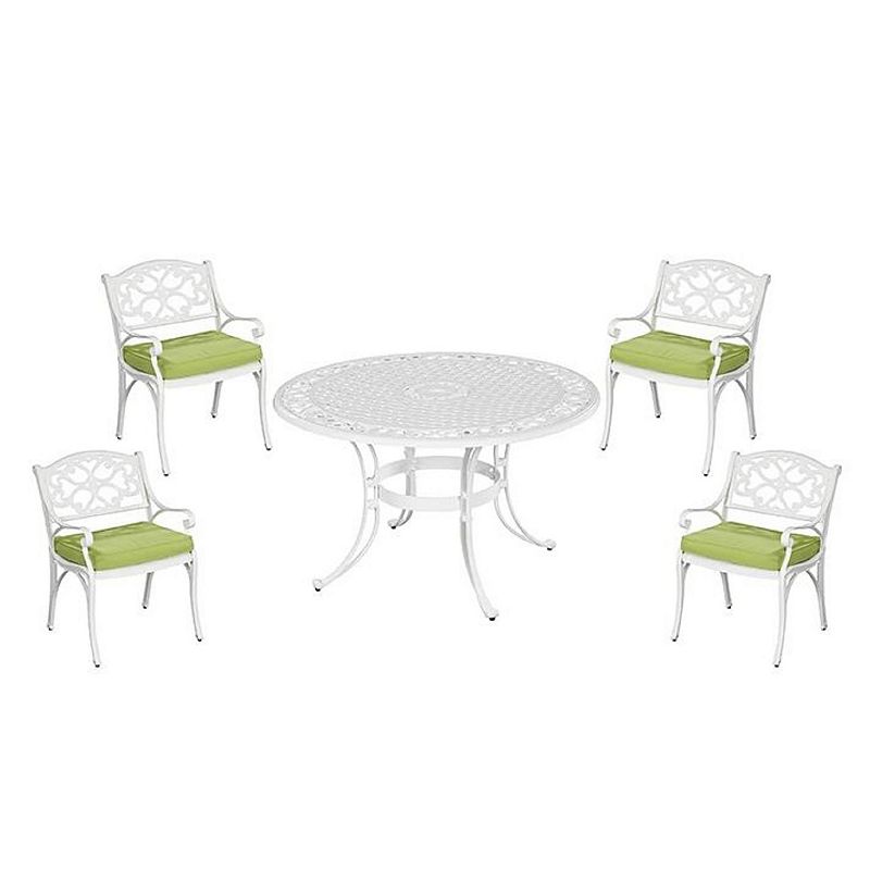 homestyles Round Dining Table & Chairs Patio 5-piece Set, White