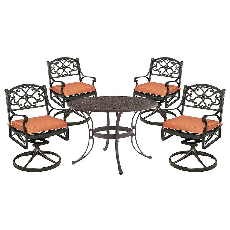 homestyles Rustproof Round Dining Table & Chair 5-piece Set, Brown