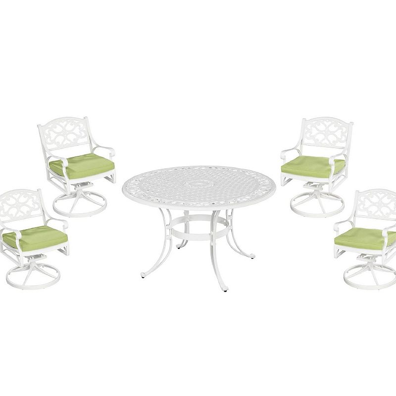 homestyles Rustproof Round Dining Table & Chair 5-piece Set, White