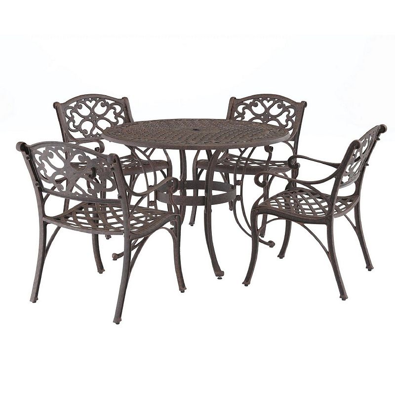homestyles Patio Detailed Dining Table & Chair 5-piece Set, Brown