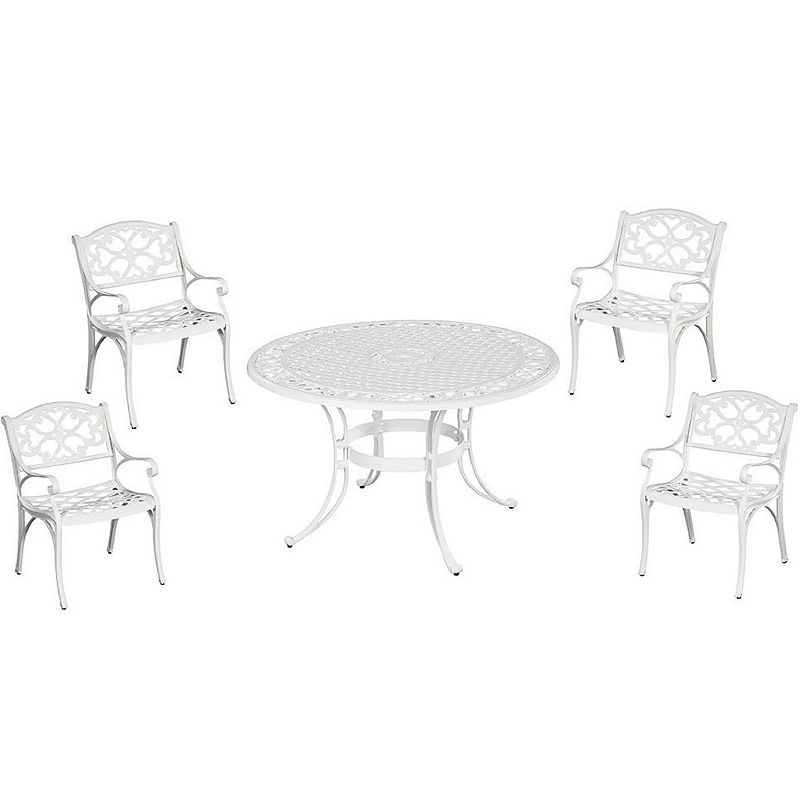 homestyles Patio Detailed Dining Table & Chair 5-piece Set, White
