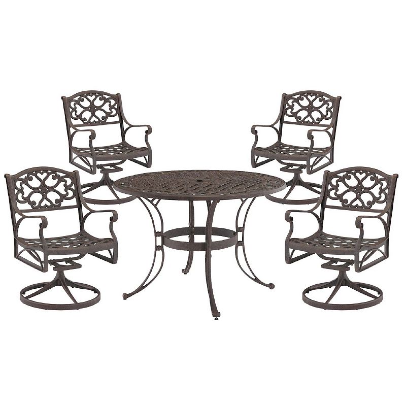 homestyles Patio Swivel Chair & Dining Table 5-piece Set, Brown