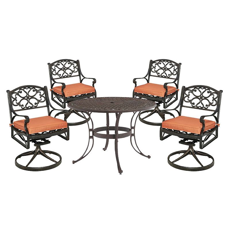 homestyles Swivel Patio Chair & Dining Table 5-piece Set, Brown