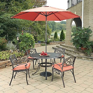 homestyles Round Dining Table, Umbrella & Chair 6-piece Set