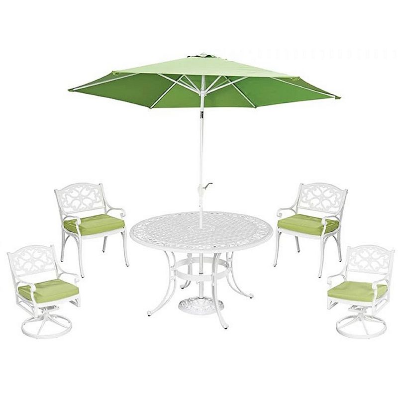 homestyles Weather Resistant Patio Chair & Dining Table 6-piece Set, White