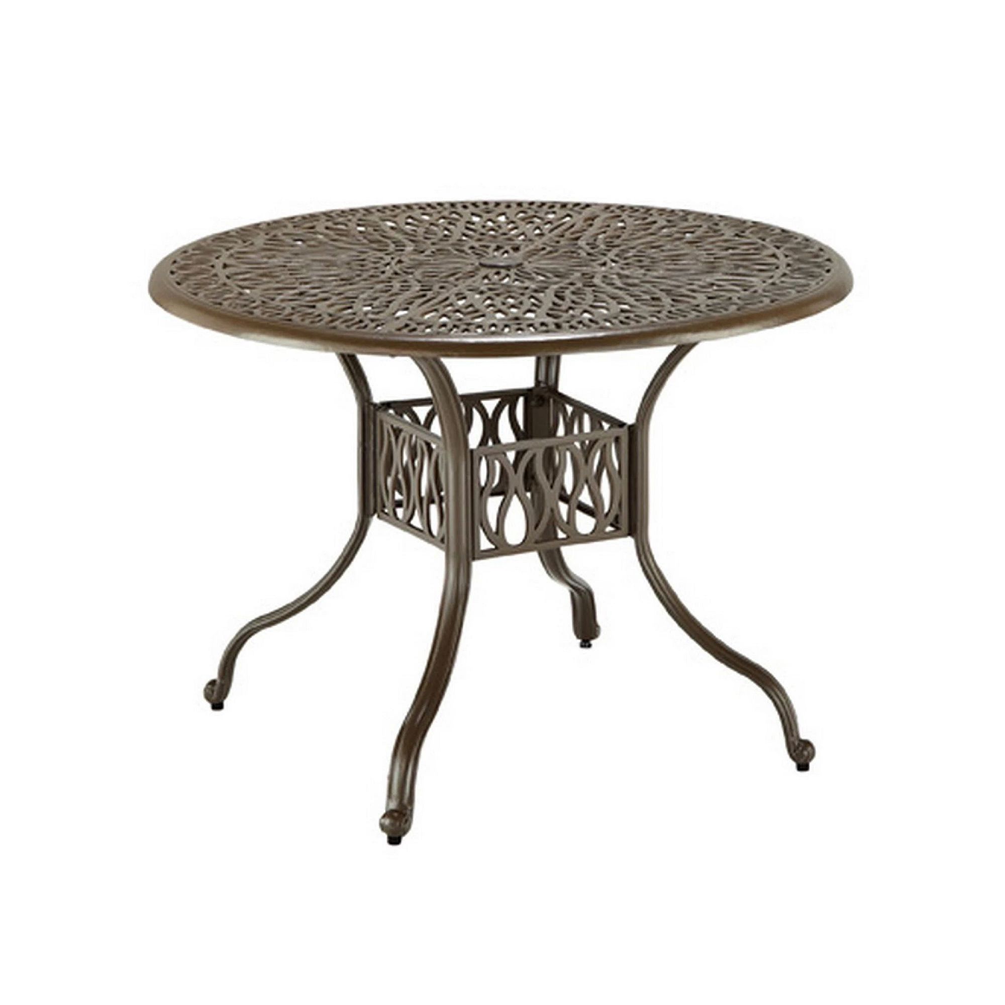 homestyles Patio Cast Aluminum Dining Table, Brown
