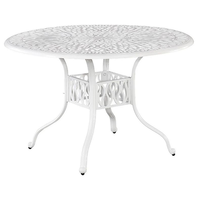 homestyles Cast Aluminum Patio Dining Table, White