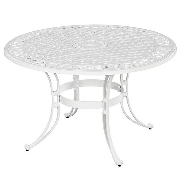 Homestyles Sanibel Aluminum Outdoor Dining Table in White