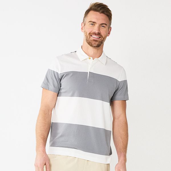 Men's Sonoma Goods For Life® Everyday Polo - Gray White Rugby (XS)