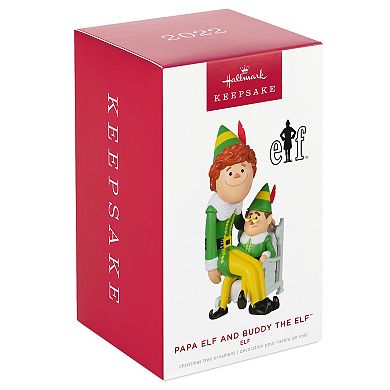 Elf Papa Elf and Buddy the Elf 2022 Hallmark Keepsake Christmas Ornament