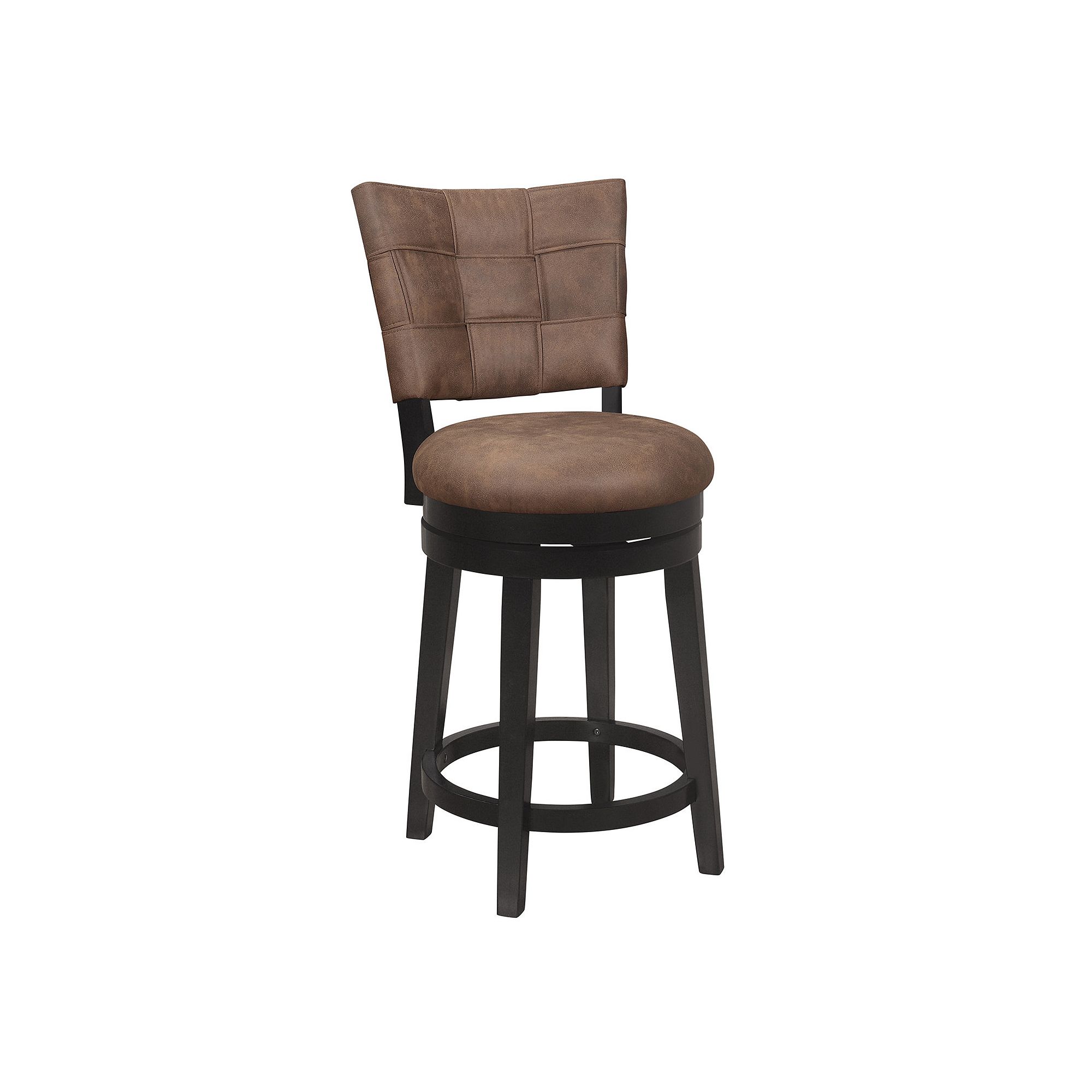 Hillsdale Furniture Kaede Faux Leather Swivel Counter Stool, Black Brown