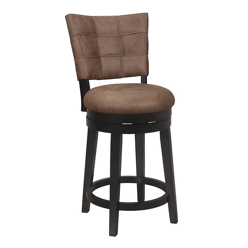 Hillsdale Furniture Kaede Faux Leather Swivel Counter Stool, Brown