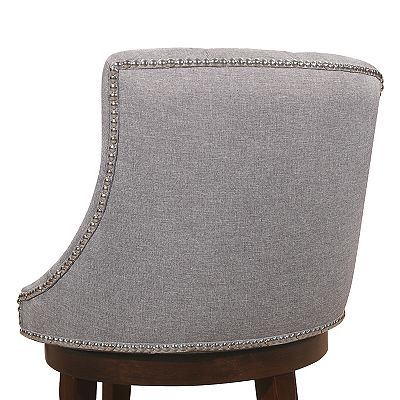 Hillsdale Furniture Halbrooke Wood Swivel Counter Height Stool Gray Fabric