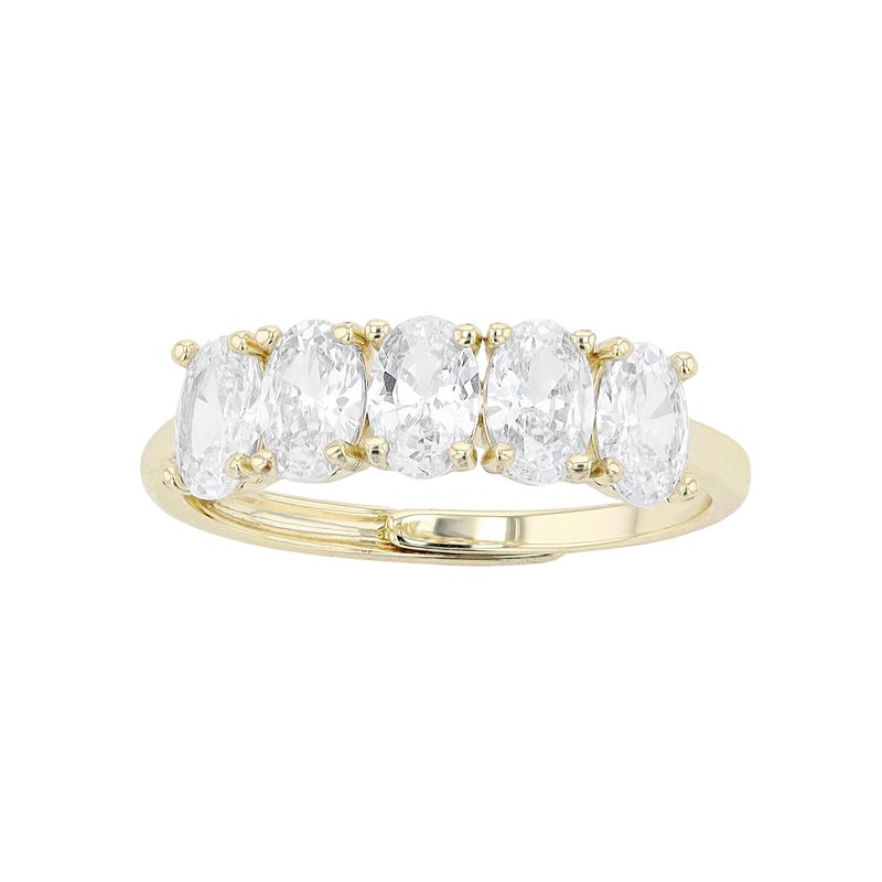 City Luxe 5-Stone Birthstone Crystal Ring, Womens, White