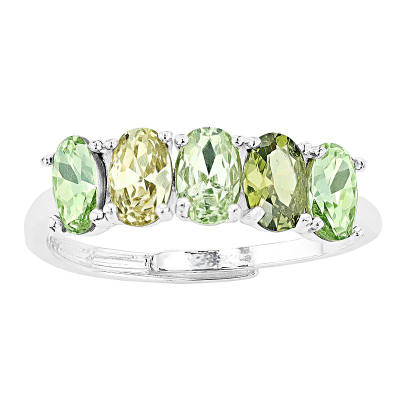 City Luxe 5-Stone Birthstone Crystal Ring, Womens, Green