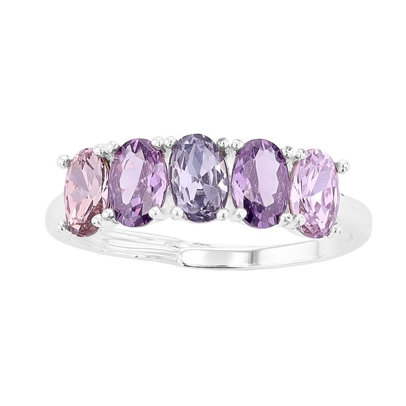 City Luxe 5-Stone Birthstone Crystal Ring, Womens, Purple