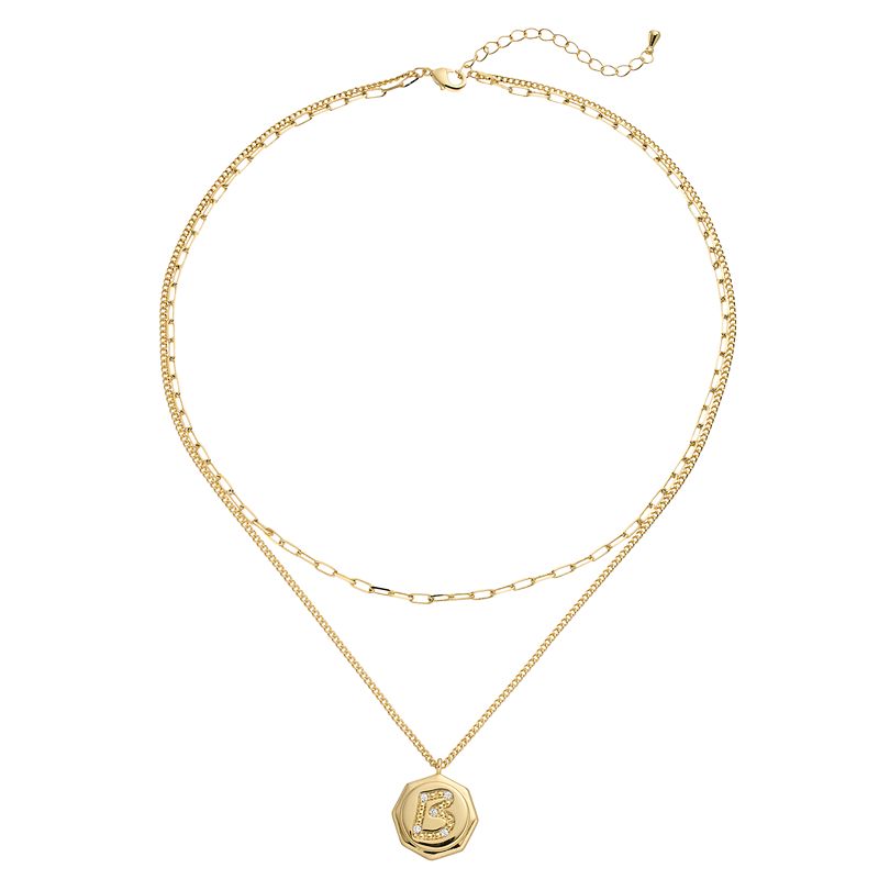 70377790 City Luxe Gold Tone DUO NECK E Initial Disc WITH C sku 70377790
