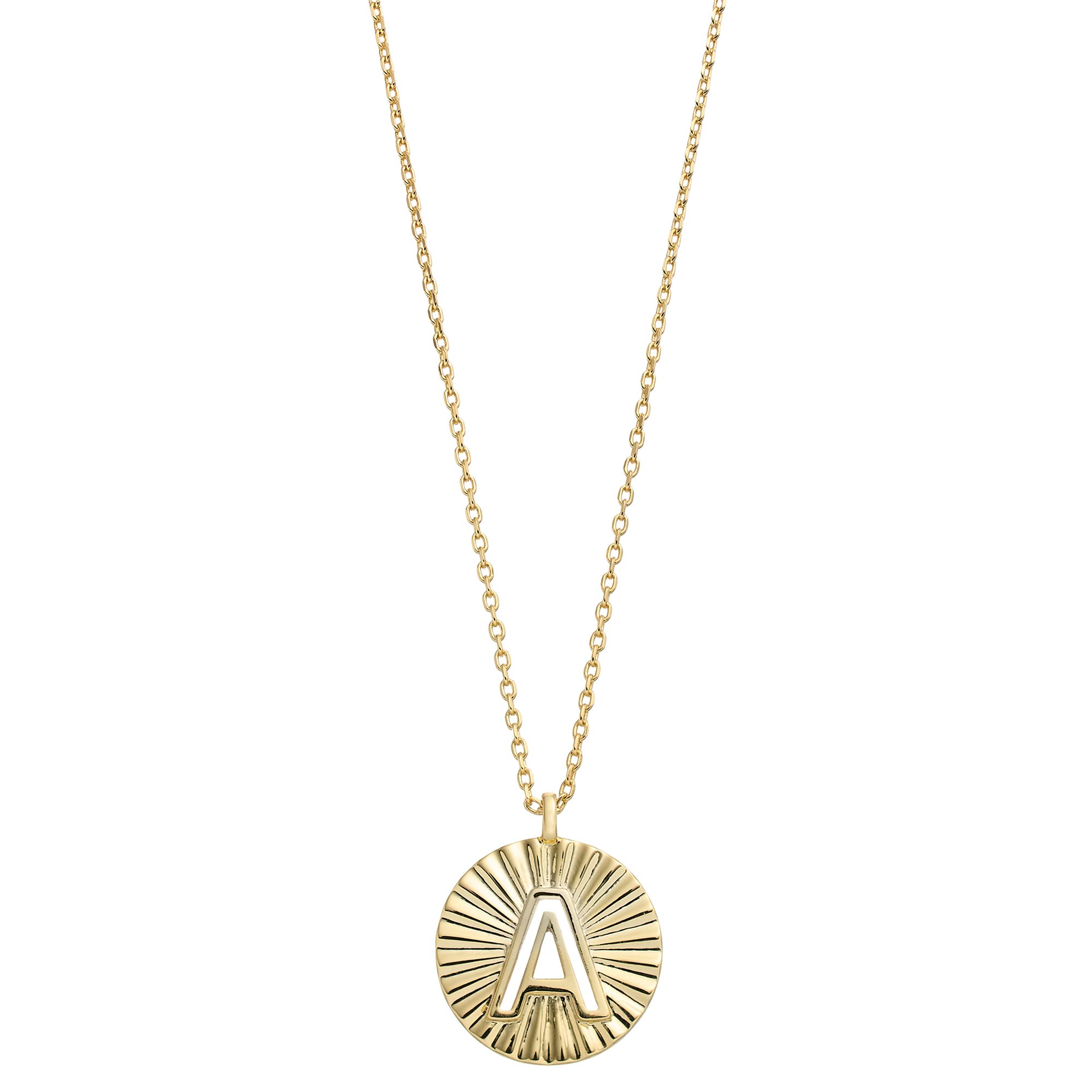 City Luxe Gold Tone Crimped Initial Pendant Necklace, Womens, Size: 18,