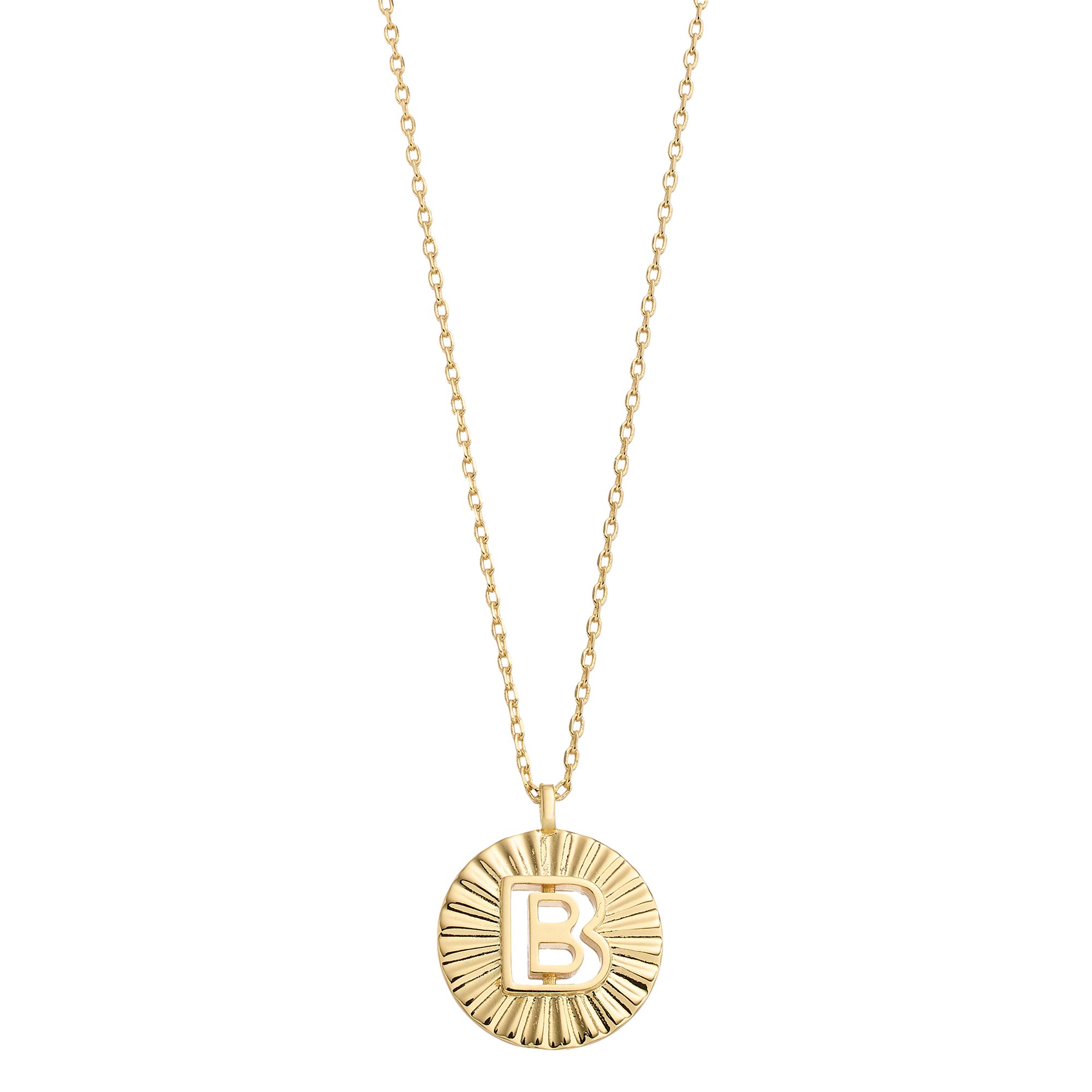City Luxe Gold Tone Crimped Initial Pendant Necklace, Womens, Size: 18,