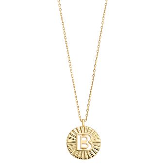 City Luxe Gold Tone Crimped Initial Pendant Necklace