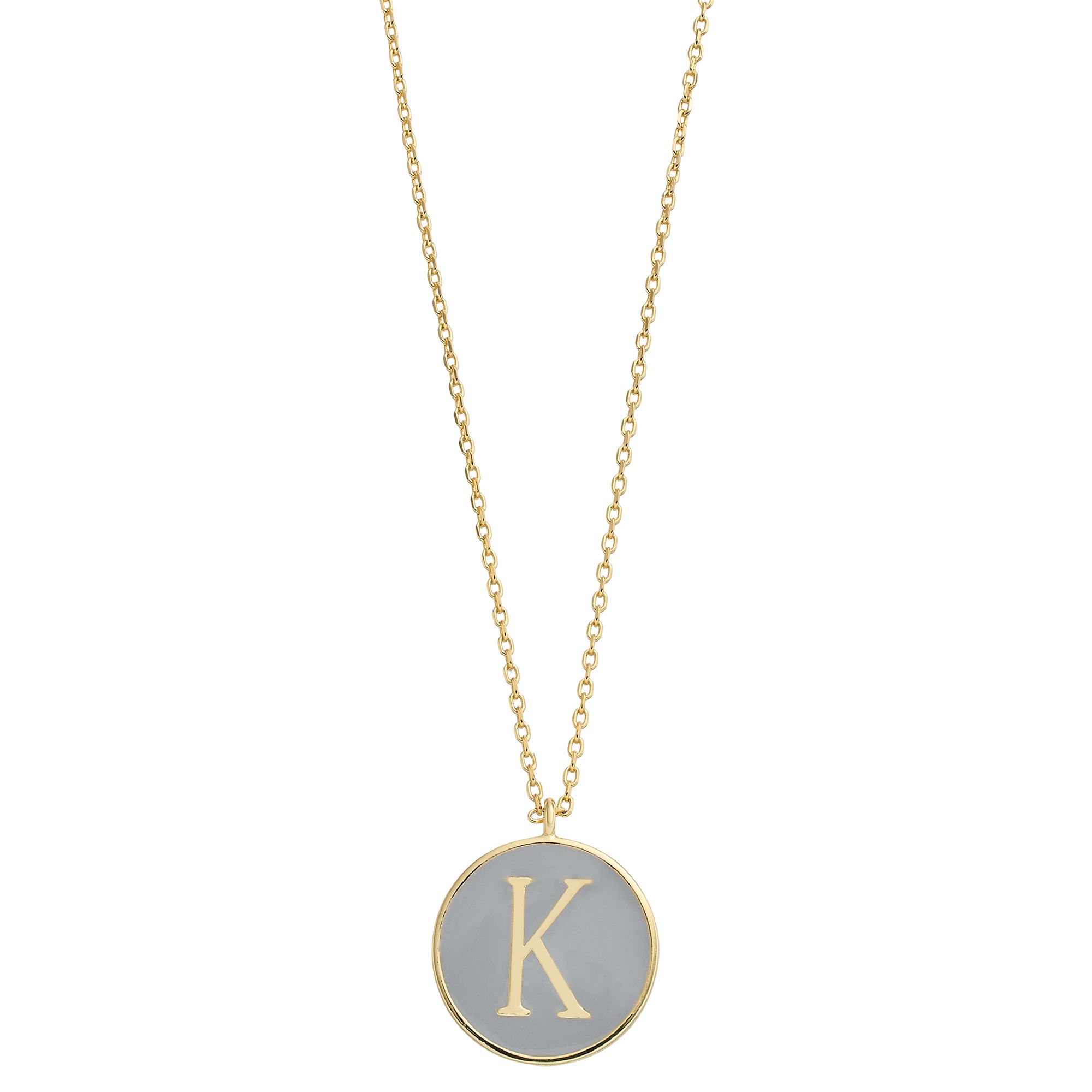City Luxe Gold Tone Enamel Initial Disc Pendant Necklace, Womens, Size: 1