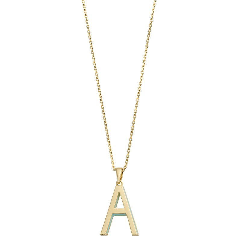 City Luxe Gold Tone Initial Charm Pendant Necklace, Womens, Size: 18, G
