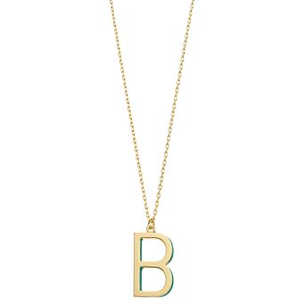 City Luxe Gold Tone Initial Charm Pendant Necklace