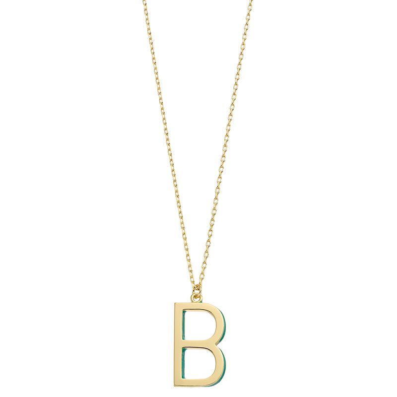 City Luxe Gold Tone Initial Charm Pendant Necklace, Womens, Size: 18, G