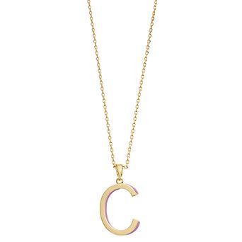 City Luxe Gold Tone Initial Charm Pendant Necklace
