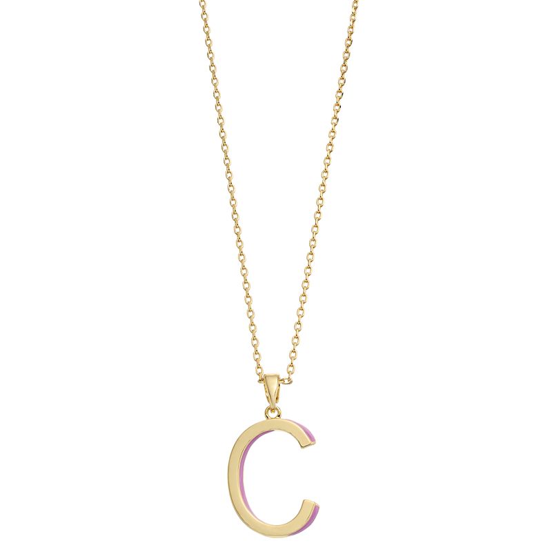 City Luxe Gold Tone Initial Charm Pendant Necklace, Womens, Size: 18, P