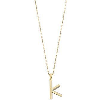 City Luxe Gold Tone Initial Charm Pendant Necklace