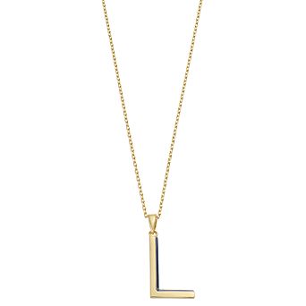 City Luxe Gold Tone Initial Charm Pendant Necklace