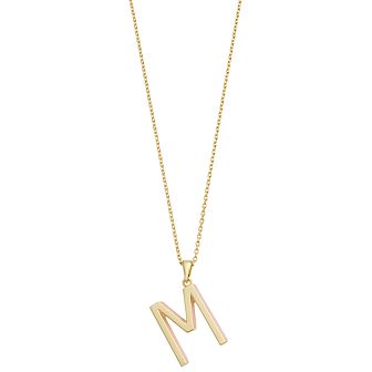 City Luxe Gold Tone Initial Charm Pendant Necklace