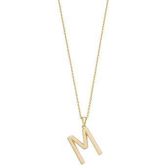 City Luxe Gold Tone Initial Charm Pendant Necklace