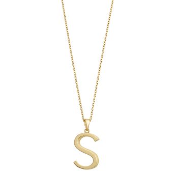 City Luxe Gold Tone Initial Charm Pendant Necklace