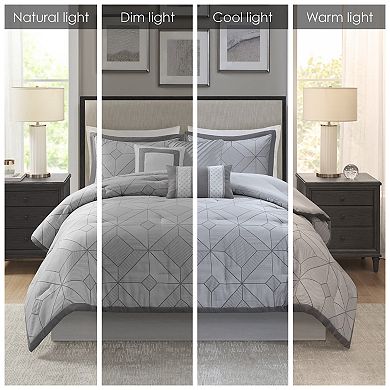 Madison Park Tatum Jacquard Comforter Set with Bedskirt & Decorative Pillows