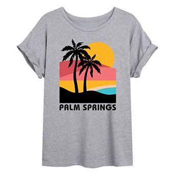 Juniors' Palm Springs Oversized Graphic Tee