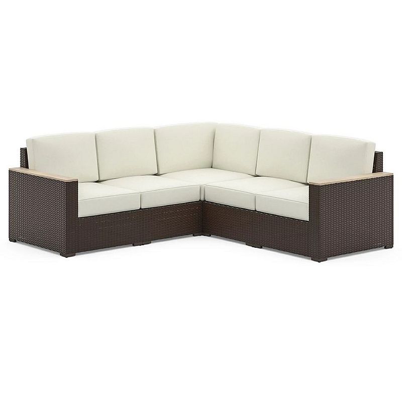 homestyles Palm Springs Outdoor 5-Seat Sectional, Brown