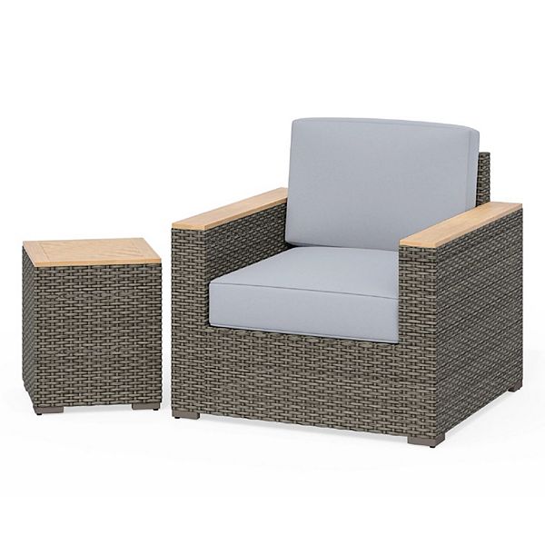 homestyles Boca Raton Patio Arm Chair & Side Table 2Piece Set